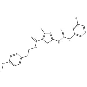 2-(3-(3-chlorophenyl)ureido)-N-(4-methoxyphenethyl)-4-methylthiazole-5-carboxamide结构式