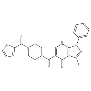 5-(4-(furan-2-carbonyl)piperazine-1-carbonyl)-3-methyl-1-phenyl-1H-pyrazolo[3,4-b]pyridin-4(7H)-one结构式