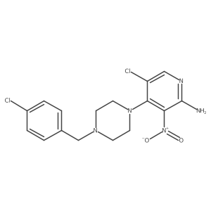 5-Chloro-4-(4-(4-chlorobenzyl)piperazin-1-yl)-3-nitropyridin-2-amine Structure