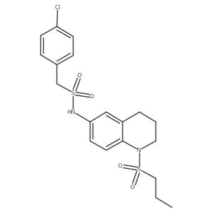 1-(4-chlorophenyl)-N-(1-(propylsulfonyl)-1,2,3,4-tetrahydroquinolin-6-yl)methanesulfonamide结构式