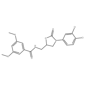 N-((3-(3,4-dichlorophenyl)-2-oxooxazolidin-5-yl)methyl)-3,5-dimethoxybenzamide结构式