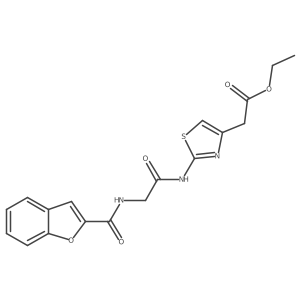 Ethyl 2-[2-({2-[(1-benzofuran-2-ylcarbonyl)amino]acetyl}amino)-1,3-thiazol-4-yl]acetate Structure