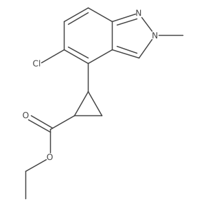 ethyl 2-(5-chloro-2-methyl-2H-indazol-4-yl)cyclopropanecarboxylate结构式
