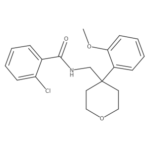 2-chloro-N-{[4-(2-methoxyphenyl)oxan-4-yl]methyl}benzamide Structure