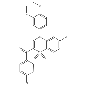 (4-chlorophenyl)[4-(3,4-dimethoxyphenyl)-6-fluoro-1,1-dioxido-4H-1,4-benzothiazin-2-yl]methanone Structure