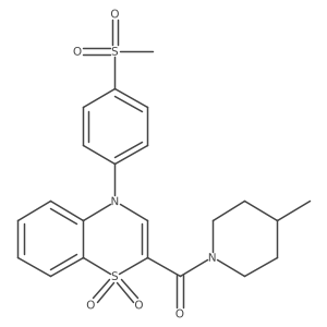 2-[(4-methylpiperidin-1-yl)carbonyl]-4-[4-(methylsulfonyl)phenyl]-4H-1,4-benzothiazine 1,1-dioxide结构式