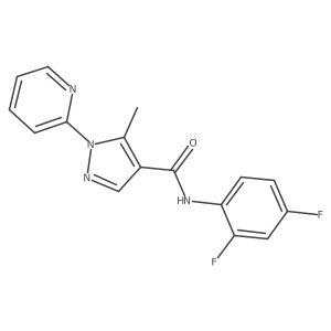 N-(2,4-difluorophenyl)-5-methyl-1-(2-pyridinyl)-1H-pyrazole-4-carboxamide结构式