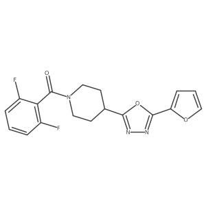 (2,6-Difluorophenyl)(4-(5-(furan-2-yl)-1,3,4-oxadiazol-2-yl)piperidin-1-yl)methanone结构式