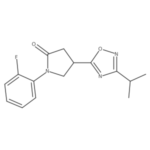 1-(2-Fluorophenyl)-4-(3-isopropyl-1,2,4-oxadiazol-5-yl)pyrrolidin-2-one Structure