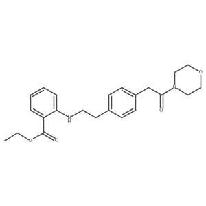 Ethyl 2-[[2-[4-[2-(4-morpholinyl)-2-oxoethyl]phenyl]ethyl]amino]benzoate结构式