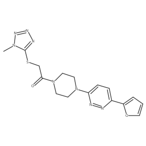 1-(4-(6-(furan-2-yl)pyridazin-3-yl)piperazin-1-yl)-2-((1-methyl-1H-tetrazol-5-yl)thio)ethanone Structure
