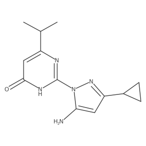 2-(5-amino-3-cyclopropyl-1H-pyrazol-1-yl)-6-isopropylpyrimidin-4(3H)-one Structure