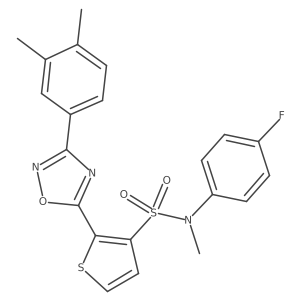 2-[3-(3,4-dimethylphenyl)-1,2,4-oxadiazol-5-yl]-N-(4-fluorophenyl)-N-methylthiophene-3-sulfonamide Structure