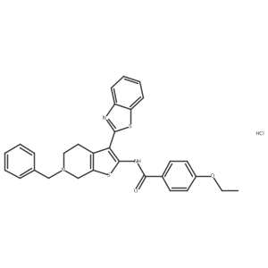 N-(3-(benzo[d]thiazol-2-yl)-6-benzyl-4,5,6,7-tetrahydrothieno[2,3-c]pyridin-2-yl)-4-ethoxybenzamide hydrochloride结构式