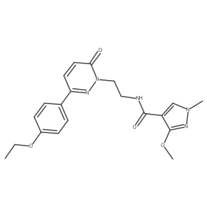 N-(2-(3-(4-ethoxyphenyl)-6-oxopyridazin-1(6H)-yl)ethyl)-3-methoxy-1-methyl-1H-pyrazole-4-carboxamide结构式