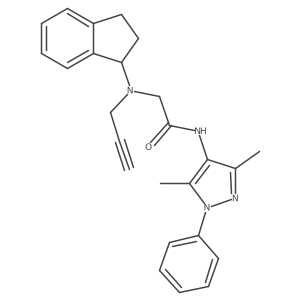 2-[2,3-dihydro-1H-inden-1-yl(prop-2-ynyl)amino]-N-(3,5-dimethyl-1-phenylpyrazol-4-yl)acetamide Structure