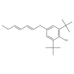 2,6-Bis(1,1-dimethylethyl)-4-[(4-methoxy-1,3-butadien-1-yl)thio]phenol结构式