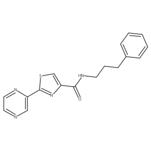 N-(3-phenylpropyl)-2-(pyrazin-2-yl)thiazole-4-carboxamide Structure