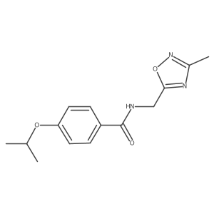 4-isopropoxy-N-((3-methyl-1,2,4-oxadiazol-5-yl)methyl)benzamide结构式