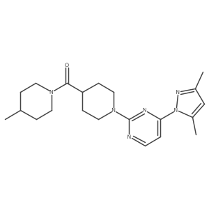 4-(3,5-dimethyl-1H-pyrazol-1-yl)-2-[4-(4-methylpiperidine-1-carbonyl)piperidin-1-yl]pyrimidine结构式