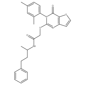 2-{[3-(2,4-dimethylphenyl)-4-oxo-3,4-dihydrothieno[3,2-d]pyrimidin-2-yl]sulfanyl}-N-(4-phenylbutan-2-yl)acetamide结构式