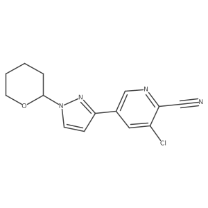 3-Chloro-5-[1-(tetrahydro-2H-pyran-2-yl)-1H-pyrazol-3-yl]-2-pyridinecarbonitrile结构式