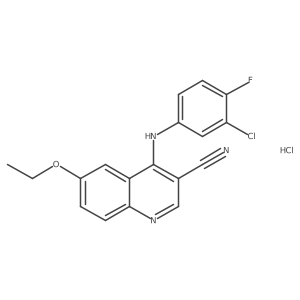 4-((3-Chloro-4-fluorophenyl)amino)-6-ethoxyquinoline-3-carbonitrile hydrochloride结构式