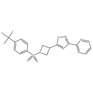 3-(Pyrimidin-2-yl)-5-(1-((4-(trifluoromethyl)phenyl)sulfonyl)azetidin-3-yl)-1,2,4-oxadiazole Structure