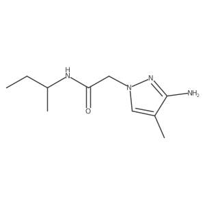 2-(3-amino-4-methyl-1H-pyrazol-1-yl)-N-(butan-2-yl)acetamide结构式