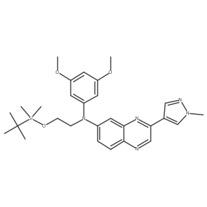 N-(2-((tert-Butyldimethylsilyl)oxy)ethyl)-N-(3,5-dimethoxyphenyl)-3-(1-methyl-1H-pyrazol-4-yl)quinoxalin-6-amine Structure
