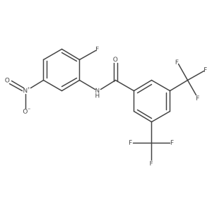 N-(2-fluoro-5-nitrophenyl)-3,5-bis(trifluoromethyl)benzamide结构式