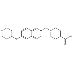 1-((6-(tetrahydro-2H-pyran-4-yloxy)naphthalen-2yl)methyl)piperidine-4-carboxylic acid Structure
