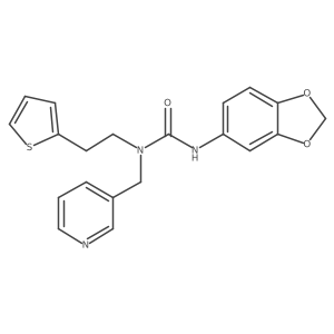 3-(Benzo[d][1,3]dioxol-5-yl)-1-(pyridin-3-ylmethyl)-1-(2-(thiophen-2-yl)ethyl)urea结构式