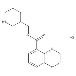 N-(piperidin-3-ylmethyl)-2,3-dihydrobenzo[b][1,4]dioxine-5-carboxamide hydrochloride结构式