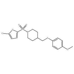 1-((5-Chlorothiophen-2-yl)sulfonyl)-4-(((4-methoxyphenyl)thio)methyl)piperidine Structure