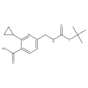6-({[(Tert-butoxy)carbonyl]amino}methyl)-2-cyclopropylpyridine-3-carboxylic acid Structure