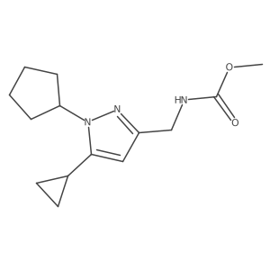 methyl ((1-cyclopentyl-5-cyclopropyl-1H-pyrazol-3-yl)methyl)carbamate结构式