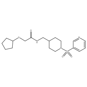 2-(cyclopentylthio)-N-((1-(pyridin-3-ylsulfonyl)piperidin-4-yl)methyl)acetamide结构式
