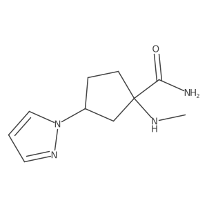 1-(methylamino)-3-(1H-pyrazol-1-yl)cyclopentane-1-carboxamide结构式