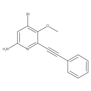 4-Bromo-5-methoxy-6-(phenylethynyl)pyridin-2-amine结构式