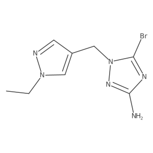 5-bromo-1-[(1-ethyl-1H-pyrazol-4-yl)methyl]-1H-1,2,4-triazol-3-amine结构式