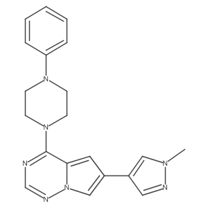 6-(1-Methylpyrazol-4-yl)-4-(4-phenylpiperazin-1-yl)pyrrolo[2,1-f][1,2,4]triazine Structure