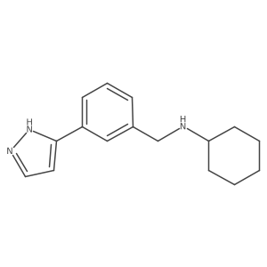 Cyclohexyl-[3-(2H-pyrazol-3-yl)-benzyl]-amine结构式