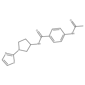4-acetamido-N-(1-(thiazol-2-yl)pyrrolidin-3-yl)benzamide Structure
