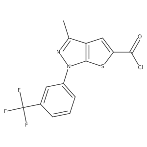3-methyl-1-[3-(trifluoromethyl)phenyl]-1H-thieno[2,3-c]pyrazole-5-carbonyl chloride结构式