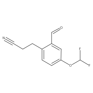 3-(4-(Difluoromethoxy)-2-formylphenyl)propanenitrile Structure