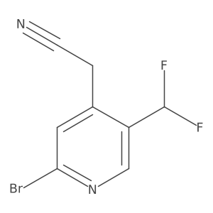 2-(2-Bromo-5-(difluoromethyl)pyridin-4-yl)acetonitrile Structure