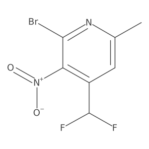 2-Bromo-4-(difluoromethyl)-6-methyl-3-nitropyridine Structure