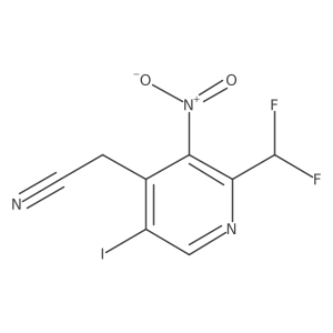 2-(Difluoromethyl)-5-iodo-3-nitropyridine-4-acetonitrile结构式