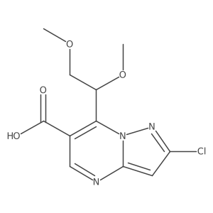 2-Chloro-7-(1,2-dimethoxyethyl)pyrazolo[1,5-a]pyrimidine-6-carboxylic acid Structure